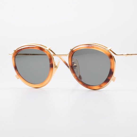 Jean Paul Gaultier 56-2271 sunglass.GOLD-PLATED metal frame with tortoise plasti - Picture 1 of 11